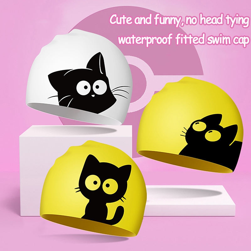 Bonnet de bain chat mignon pou - Swim Hat Silicone avis et prix